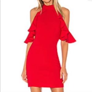Red Amanda Uprichard high neck dress